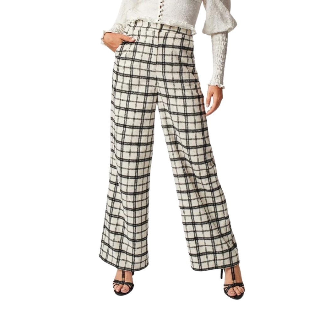 ✨SHEIN High Waisted Flannel Trousers